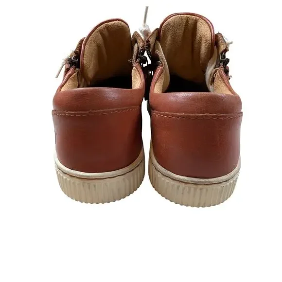 Born Paloma Brown Leather Zip-Up Laced Sneakers Shoes Size Womens 6.5 Comfort - Picture 6 of 11